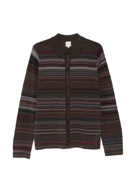 Paul Smith textured stripe merino wool cardigan