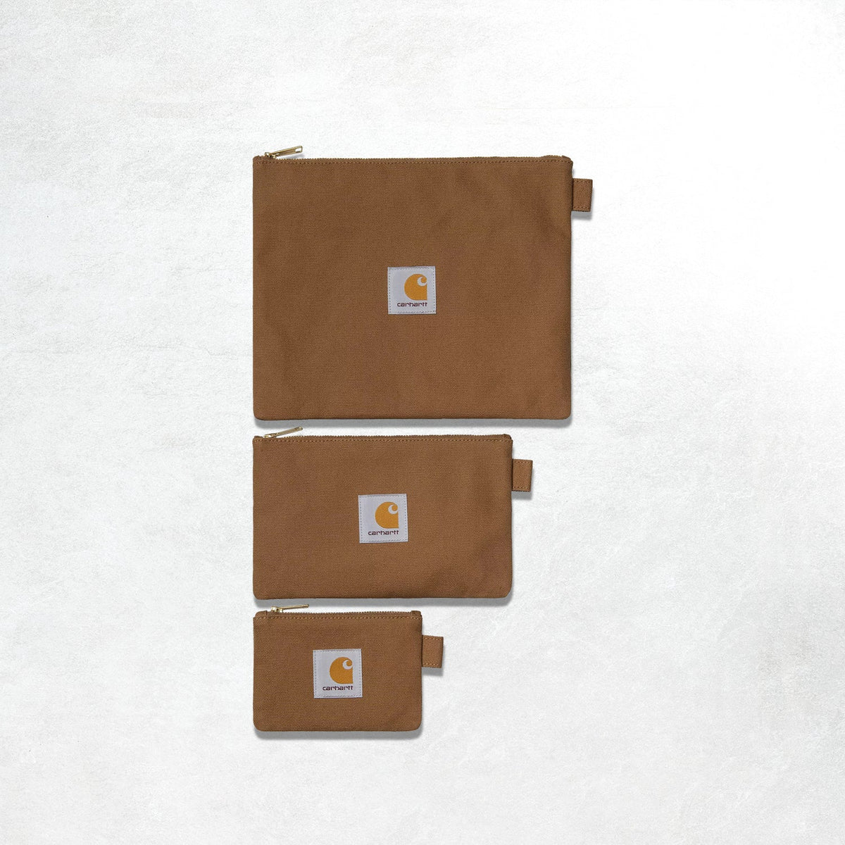 Carhartt WIP Canvas Pouch Set: Hamilton Brown