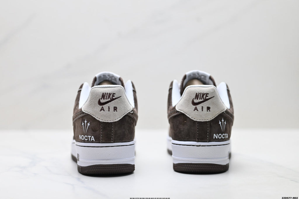 Nike Air Force 1 Low Brown White Unisex Sneakers Style 07