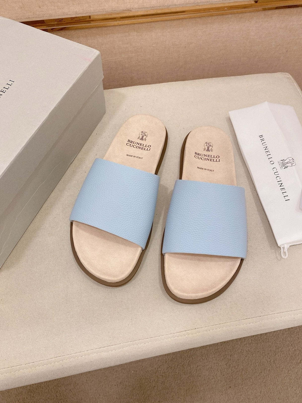 Brunello Cucinelli Men's Wide-Strap Slide Sandals - Wide Single-Strap Upper
