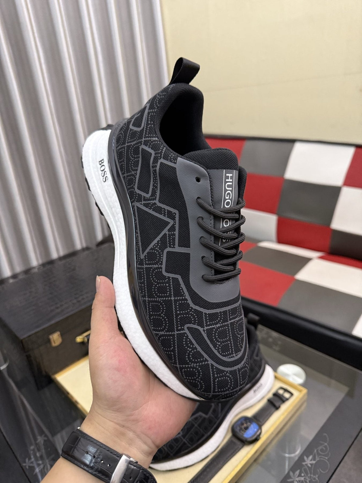 Hugo Boss Men's Geometric Panel Sneakers